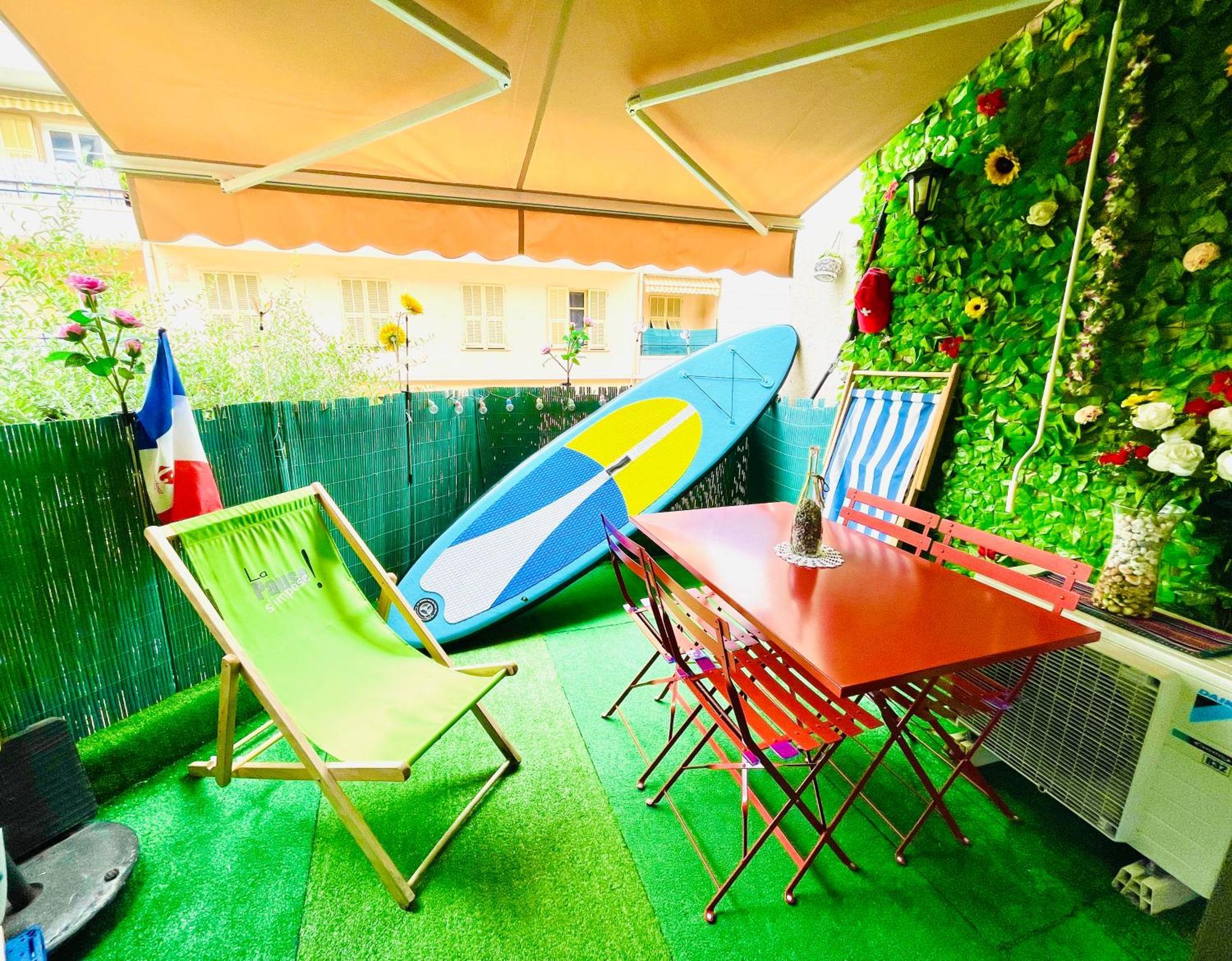 Confortable Studio A Nice Centre Cote Plage Bel Terrasse Paddle Esterno foto